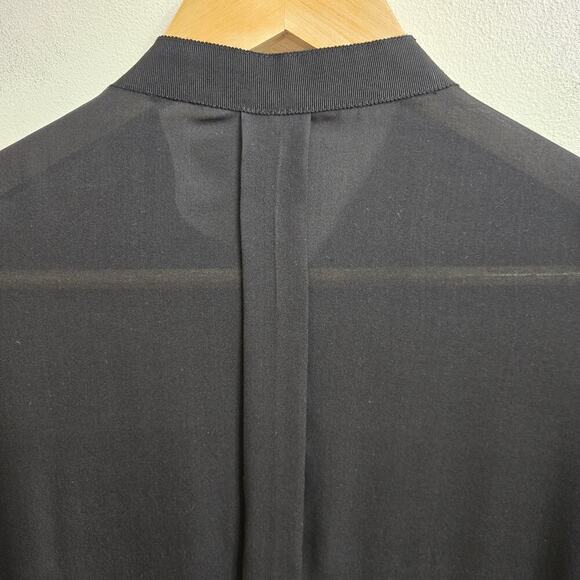 C Major Womens Black Silk Blouse Size 4 Sheer Corpcore Whimsigoth Fairy Grunge - Picture 6 of 10